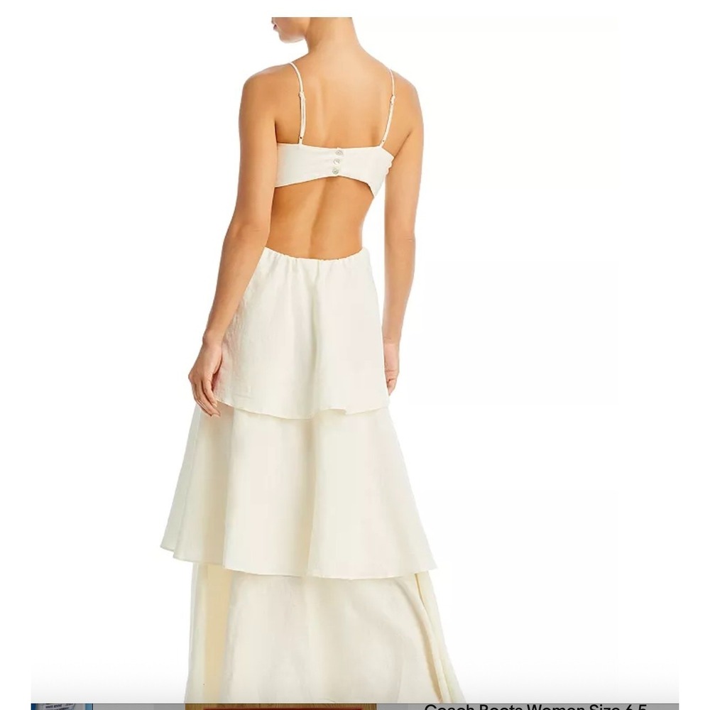 FARM Rio Cream Tiered Maxi Dress with Front Bow - Picture 2 of 8